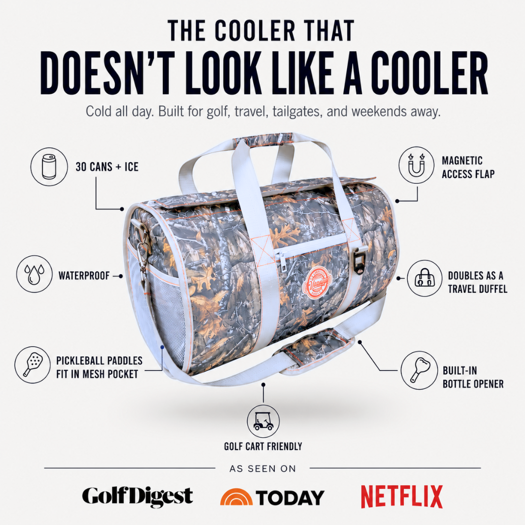 Varsity Cooler Backwoods Camo Duffel – Freedom Funnel